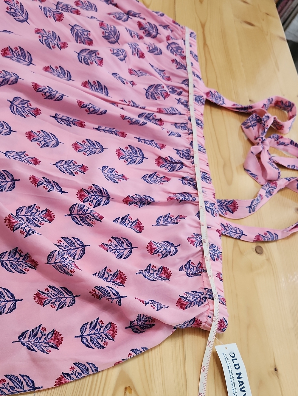 Old Navy Pink Posies Tie Back Cutout Ruffle Maxi Dress Plus Size 3X NWT - Picture 13 of 16